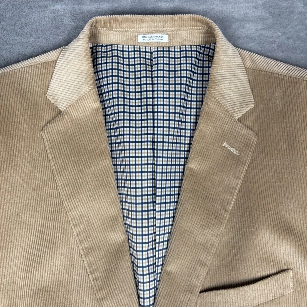 Saddlebred Heritage Corduroy Blazer Tan Elbow Patches Mens‎ 42L